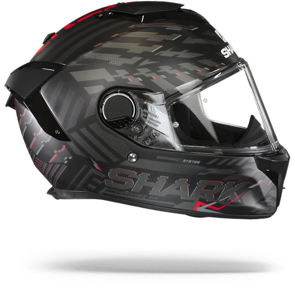 Shark Spartan GT Bcl. Micr. E-Brake Mat Mat Zwart Rood Antraciet KRA Integraalhelm 6 Shark Spartan GT Bcl. Micr. E-Brake Mat Mat Zwart Rood Antraciet KRA Integraalhelm - Afbeelding 4