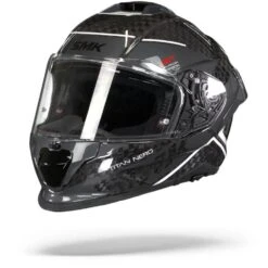 SMK Titan Carbon Nero Wit Grijs Integraalhelm -Shark Winkel Smk titan carbon nero white grey.05