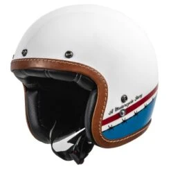 Helstons Evasion Helmet Carbon Fiber Wit Blauw Rood Jethelm