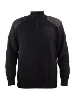 John Doe Knit Pullover Zwart Zip Small Logo -Shark Winkel jdp5002 pullover logo small front 1