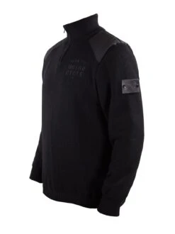 John Doe Knit Pullover Zwart Zip Small Logo