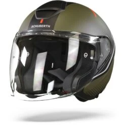 Schuberth M1 Pro Mercury Groen Grijs Jethelm -Shark Winkel schuberth m1 pro murcury green grey frontpage