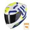 Scorpion Exo-391 Arok Wit-Blauw-Neon Integraalhelm -Shark Winkel scorpion exo 391 arok white blue neon yellow
