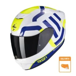 Scorpion Exo-391 Arok Wit-Blauw-Neon Integraalhelm