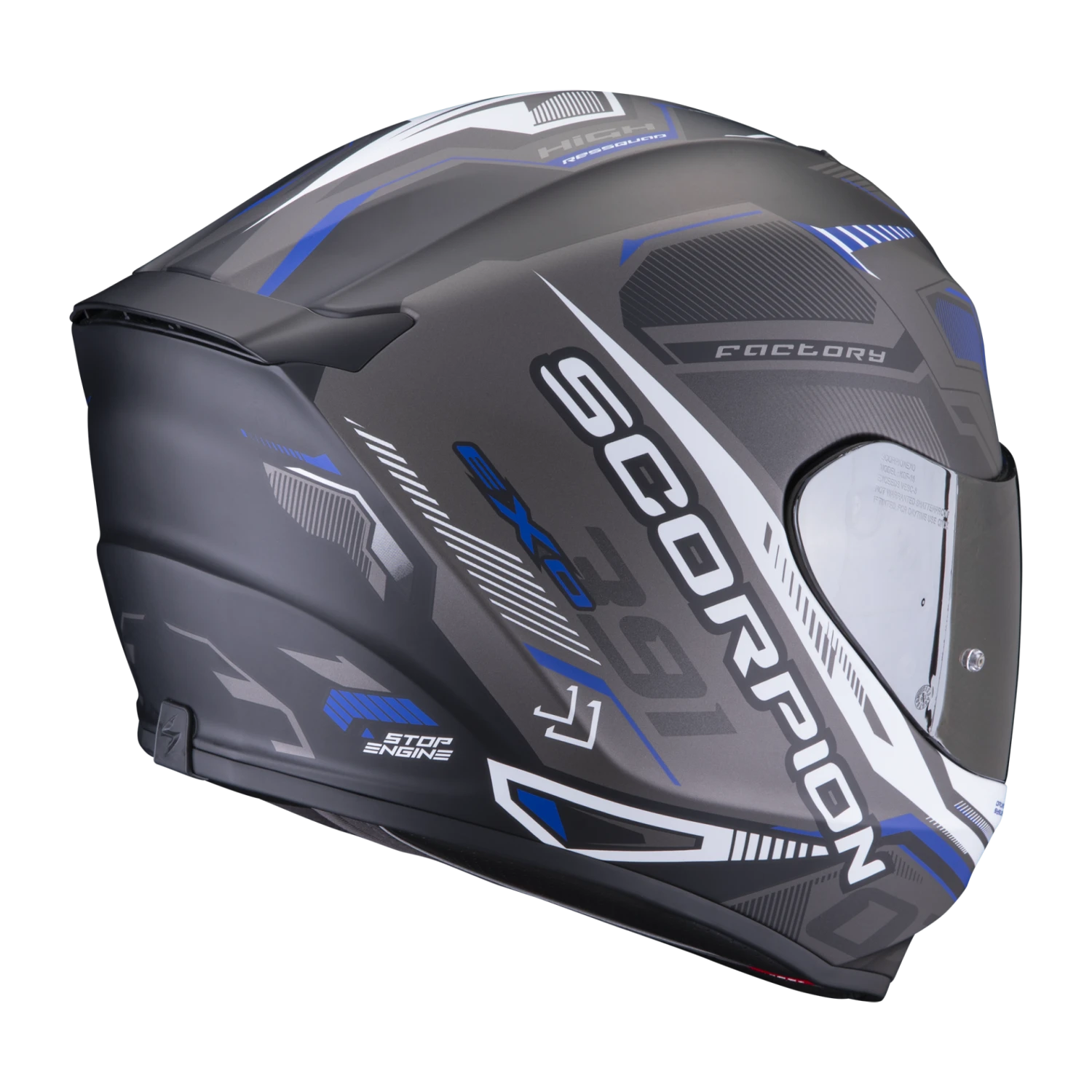 Scorpion Exo-391 Haut Matt Zwart-Zilver-Blauw Integraalhelm 5 Scorpion Exo-391 Haut Matt Zwart-Zilver-Blauw Integraalhelm - Afbeelding 3