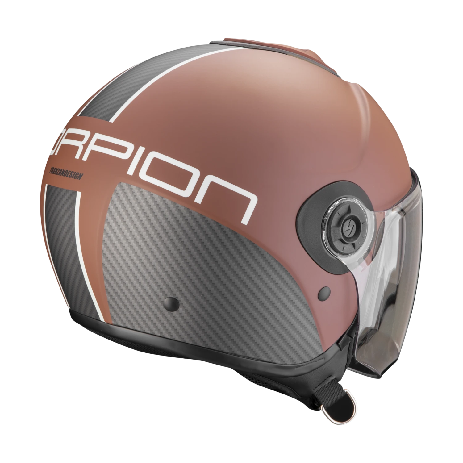 Scorpion Exo-City II Carbo Donker Bruin-Zwart Jethelm 4 Scorpion Exo-City II Carbo Donker Bruin-Zwart Jethelm - Afbeelding 2