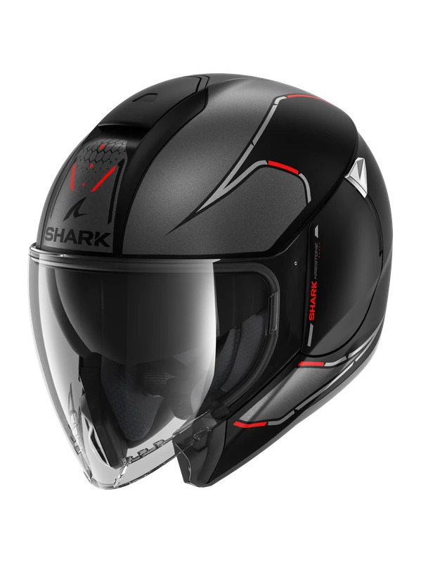 Shark Citycruiser Krestone Mat Zwart Antraciet Rood KAR Jethelm 3 Shark Citycruiser Krestone Mat Zwart Antraciet Rood KAR Jethelm