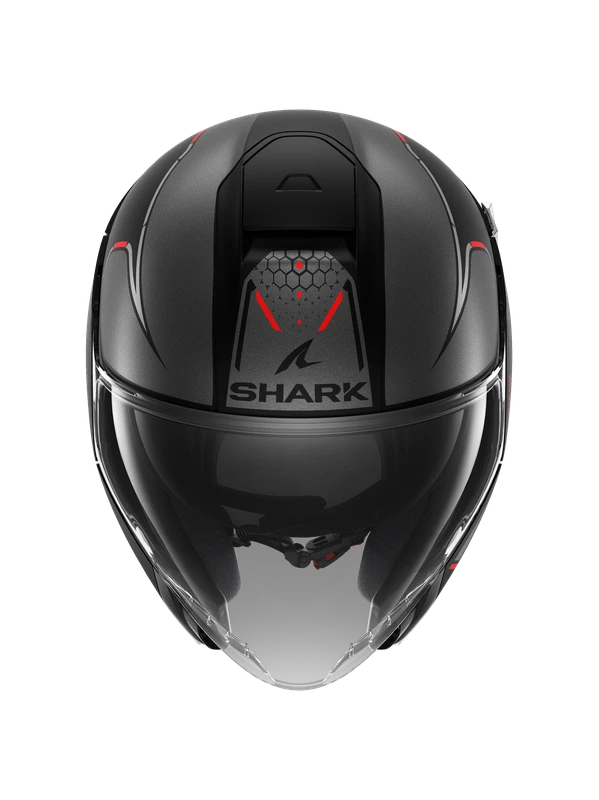 Shark Citycruiser Krestone Mat Zwart Antraciet Rood KAR Jethelm 4 Shark Citycruiser Krestone Mat Zwart Antraciet Rood KAR Jethelm - Afbeelding 2