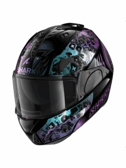 Shark Evo ES K-Rozen Zwart Violet Glitter KVX Systeemhelm 7 Shark Evo ES K-Rozen Zwart Violet Glitter KVX Systeemhelm -Shark Winkel shark evo es k rozen black violet glitter kvx 1