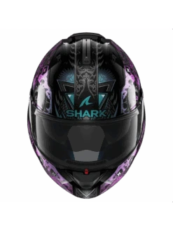 Shark Evo ES K-Rozen Zwart Violet Glitter KVX Systeemhelm