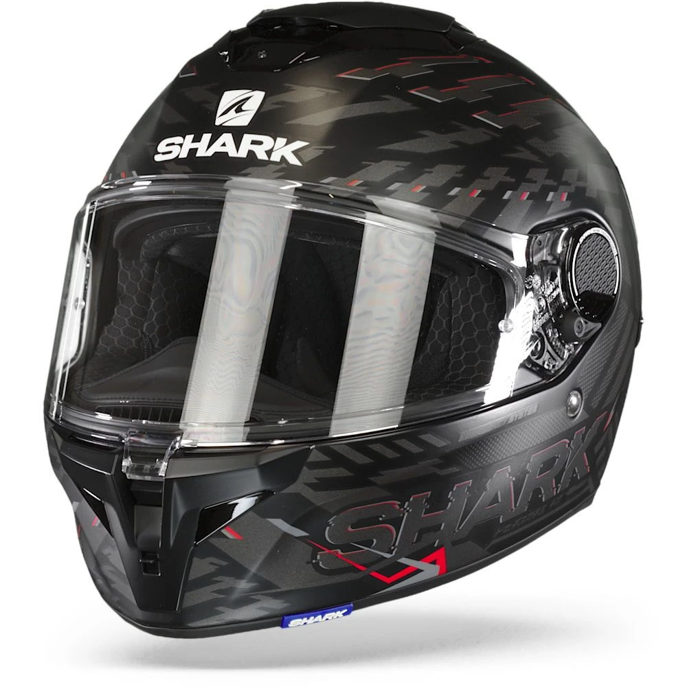 Shark Spartan GT Bcl. Micr. E-Brake Mat Mat Zwart Rood Antraciet KRA Integraalhelm 4 Shark Spartan GT Bcl. Micr. E-Brake Mat Mat Zwart Rood Antraciet KRA Integraalhelm - Afbeelding 2