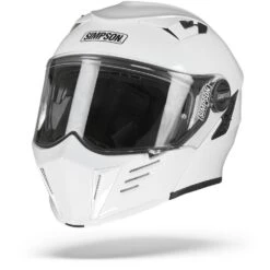 Simpson Darksome Solid Wit Systeemhelm -Shark Winkel simpson darksome white.04 1